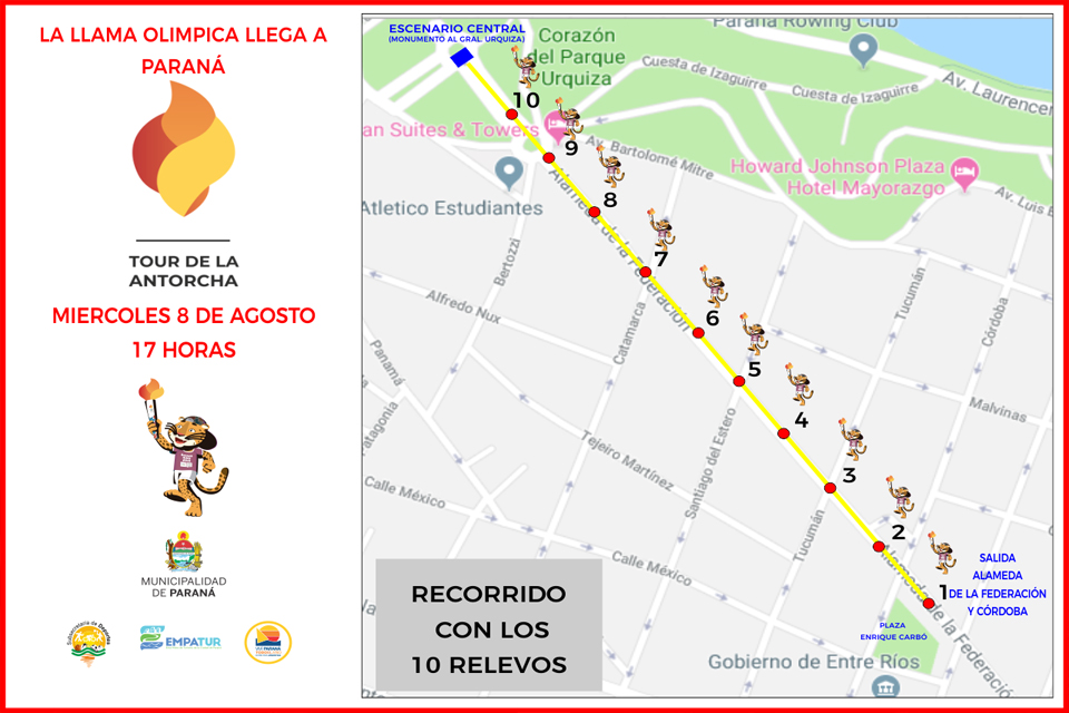 La Antorcha Olímpica llega a Paraná en un evento festivo e histórico