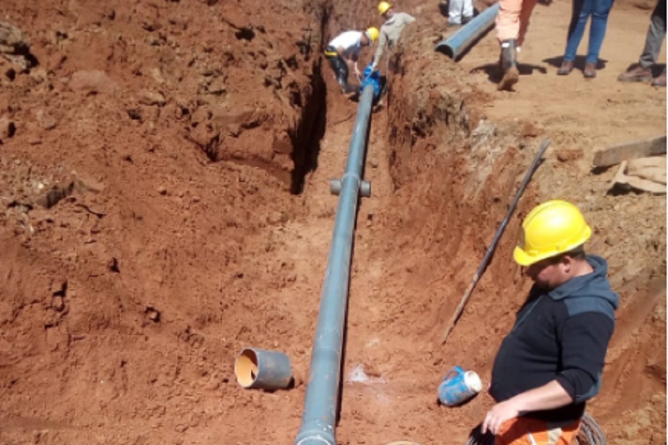 Avanzan obras de empalme de la red a la nueva planta de agua