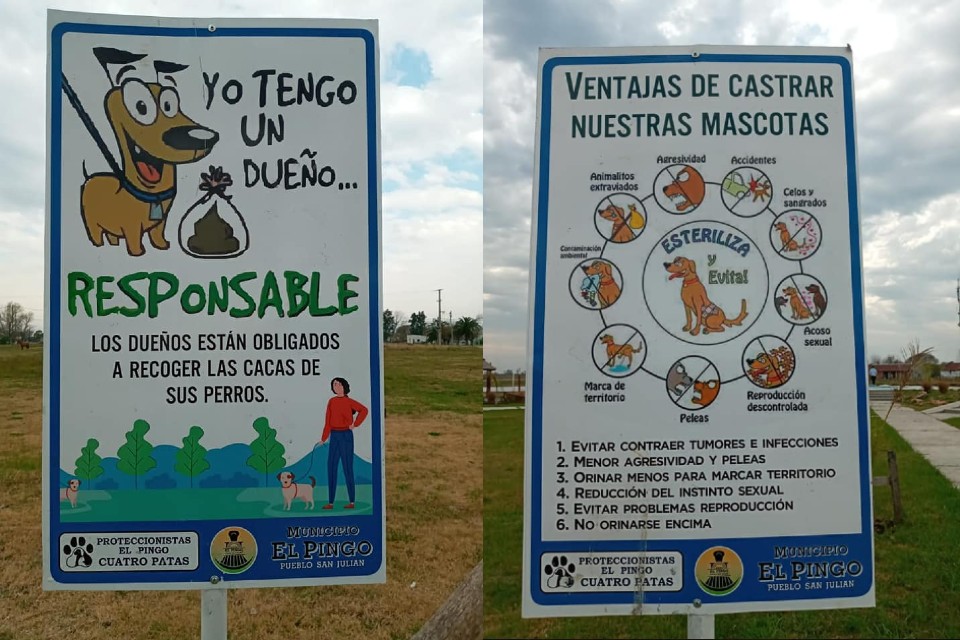 Distribuyen carteles sobre cuidado animal