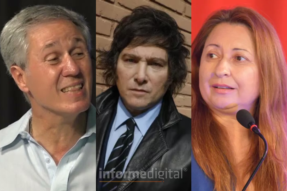 Etchevehere, Milei y Müller.
