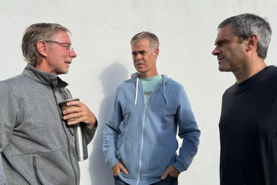 Michel junto a Bahillo y Piaggio